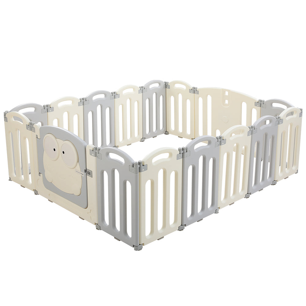 Keezi Baby Playpen 16 Panels Foldable Toddler Fence Safety Play Activity Centre Main image