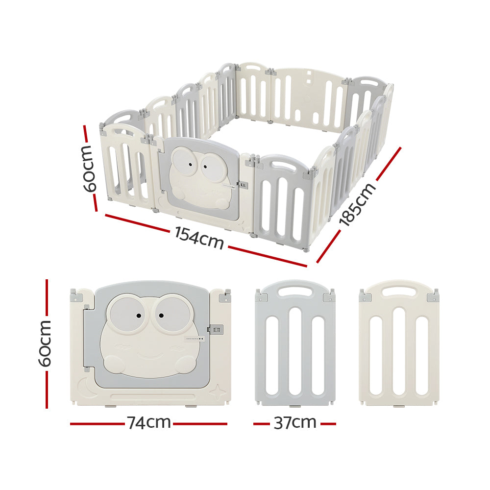 Keezi Baby Playpen 16 Panels Foldable Toddler Fence Safety Play Activity Centre Secondary image