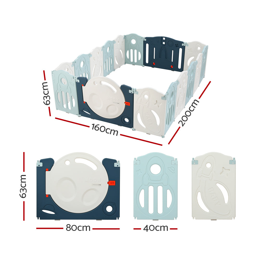 Keezi Baby Playpen 16 Panels Foldable Toddler Fence Safety Play Activity Barrier Secondary image