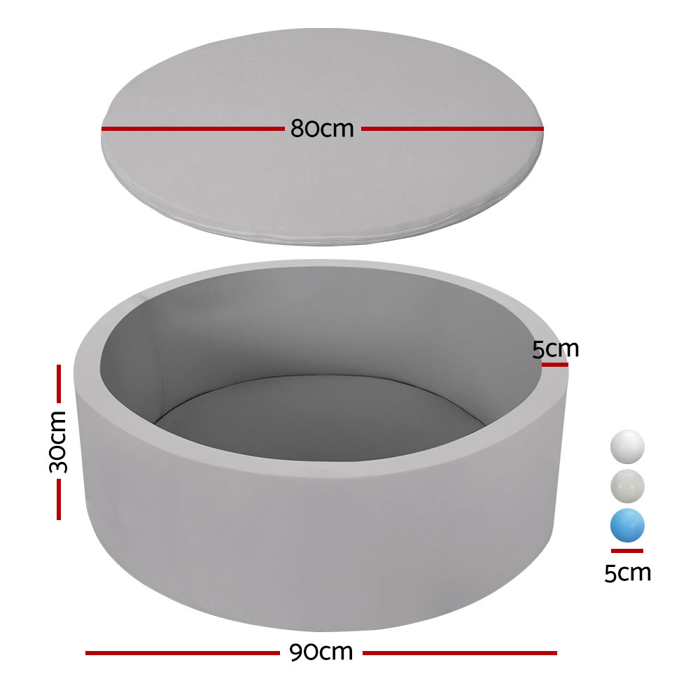 Keezi Kids Ball Pit 90x30cm Ocean Foam Play Pool Barrier Toys Children Grey Secondary image
