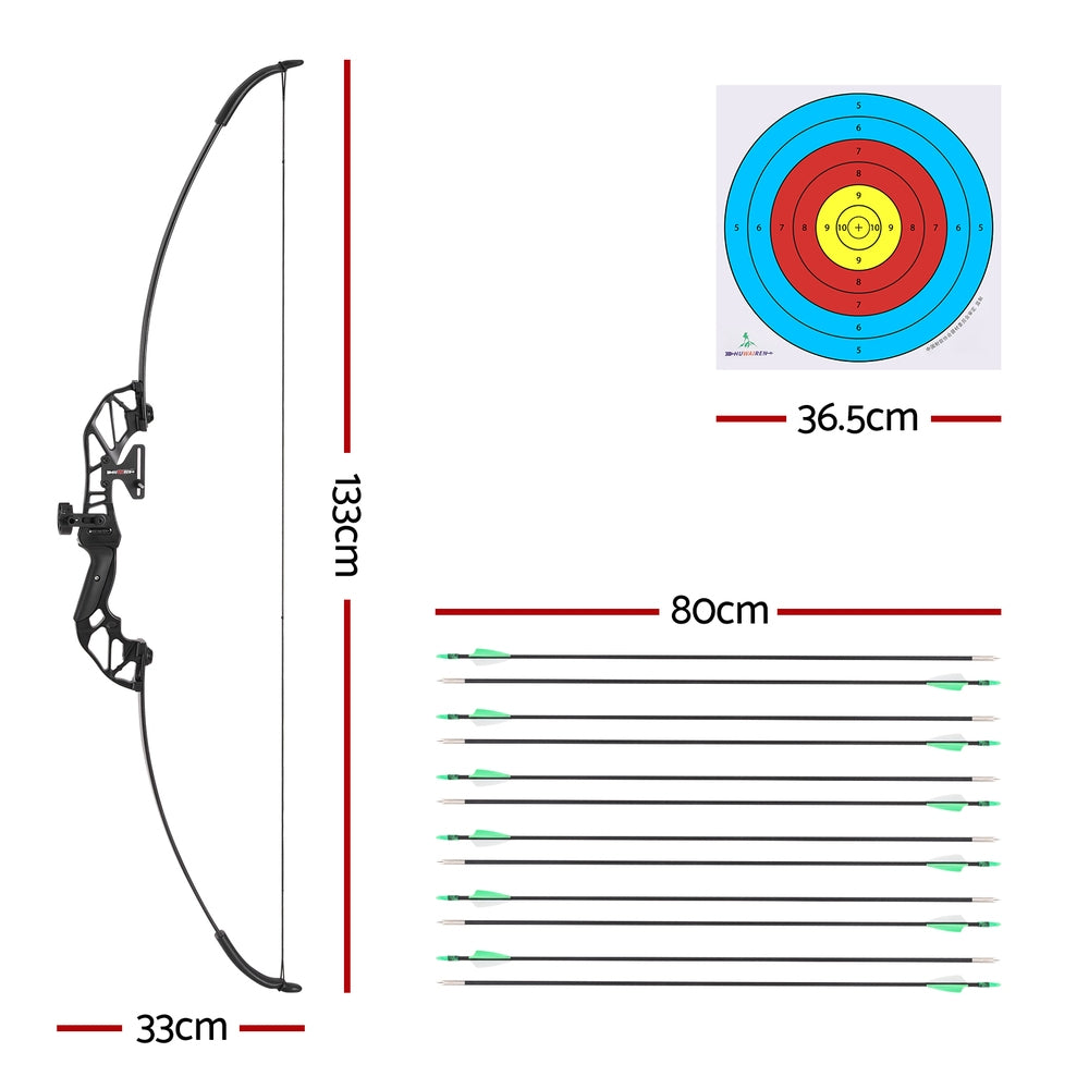 Everfit 55lbs Bow Arrow Set Recurve Takedown Archery Hunting for Beginner Green Secondary image