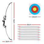 Everfit 55lbs Bow Arrow Set Recurve Takedown Archery Hunting for Beginner Red