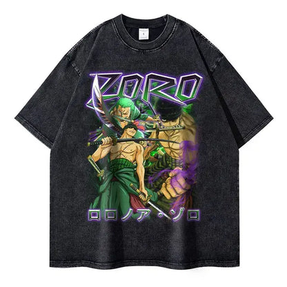 Anime One Piece Washed Oversized Tshirt