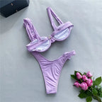 Women's Shiny Push Up Bikini Set