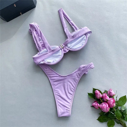 Women's Shiny Push Up Bikini Set