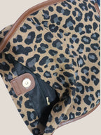 Leopard Print Canvas Shoulder Bag