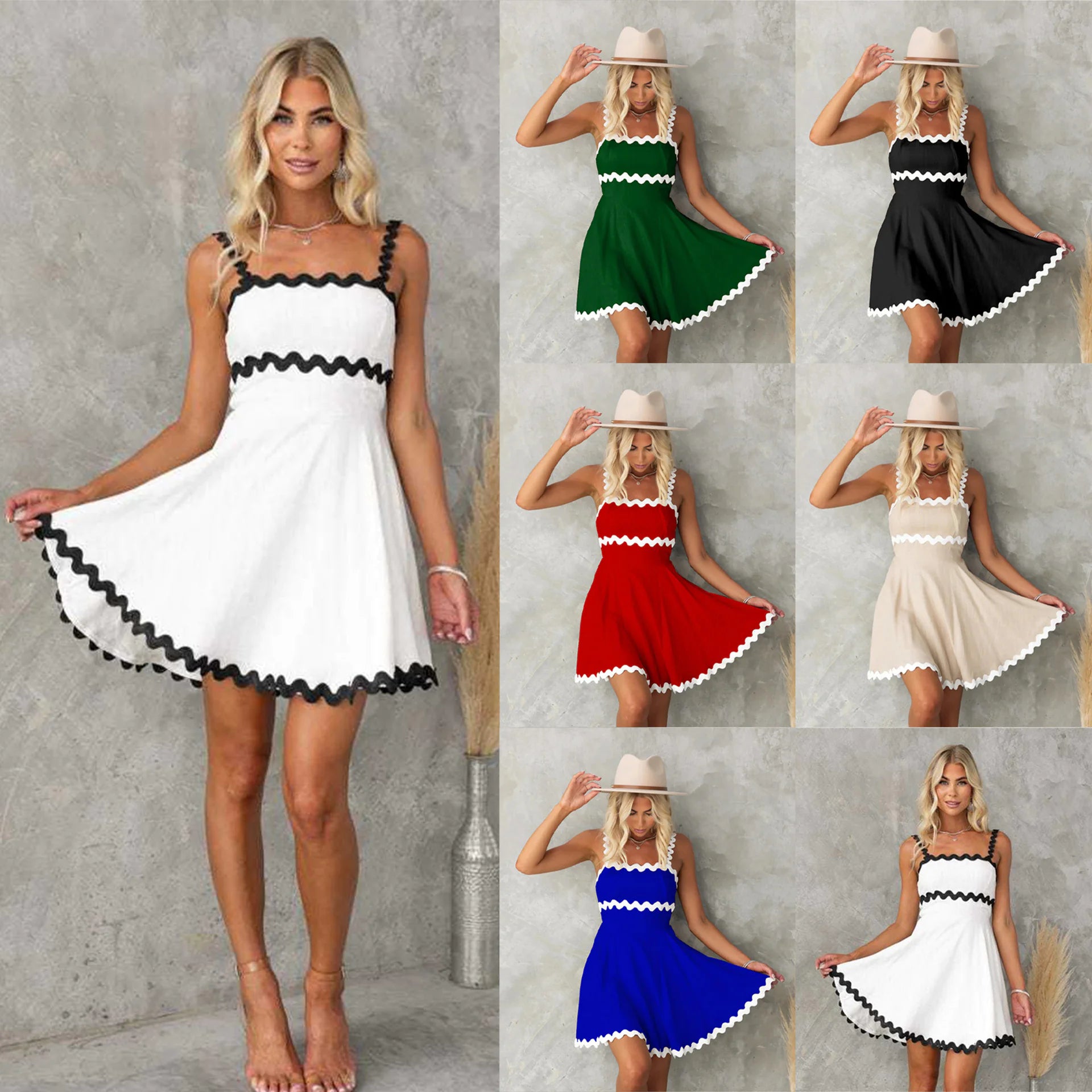 Women's Short Suspender Dress Main image