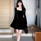 Women's Puffy Velvet Dress