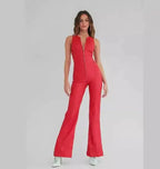 Women's Heart Shape Backless Denim Jumpsuit