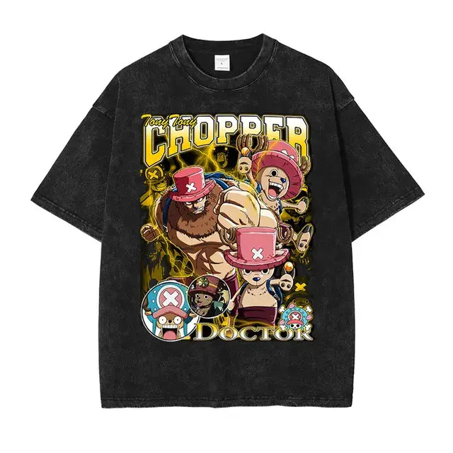 Anime One Piece Washed Oversized Tshirt