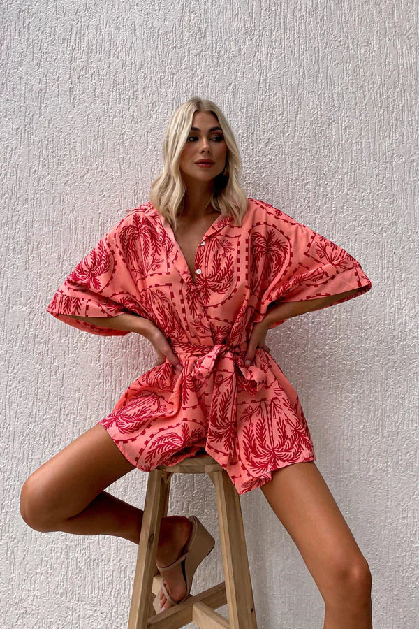 Women's PatternPlay Tie Waist Jumpsuit