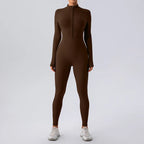 Women's High Elastic Zipper Yoga Jumpsuit