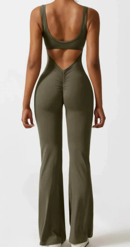 Women's Seamless Hollow Yoga Bodysuit Casual Activewear
