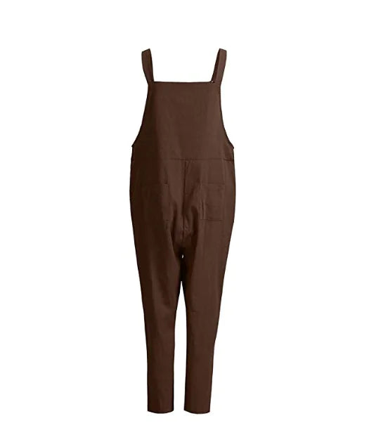 Women's Cotton Linen Overall Jumpsuit