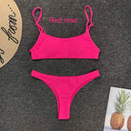 Women's Plain Bandeau Bikini Swimsuit