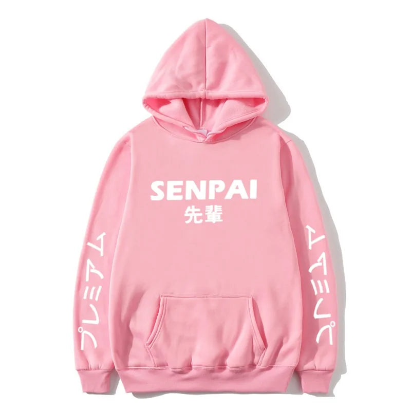 Winter Anime Senpai Print Fleece Hoodies Main image