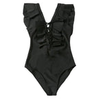Women's Leopard Print Cutout One Piece Bikini Swimsuit