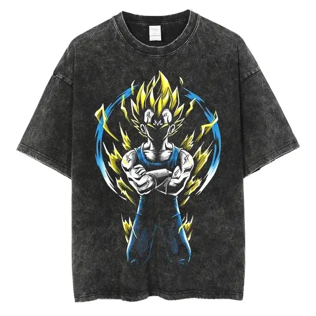 Anime Dragon Ball Washed Oversized Tshirt