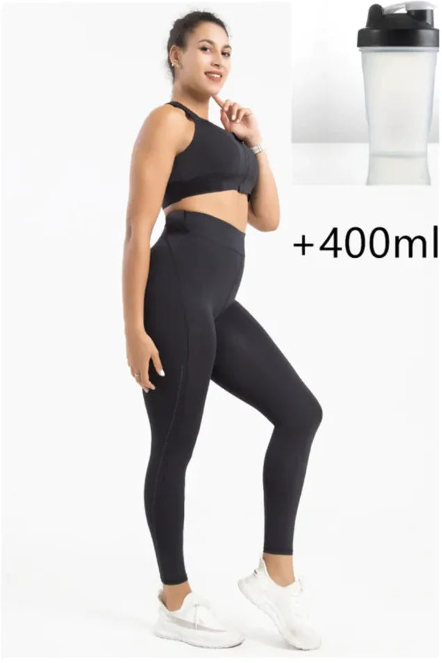 Seamless Wireless Push Up Sports Bra With A Bottle