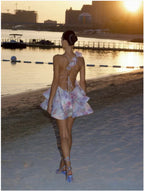 Women's Floral Halter Jumpsuit Dress