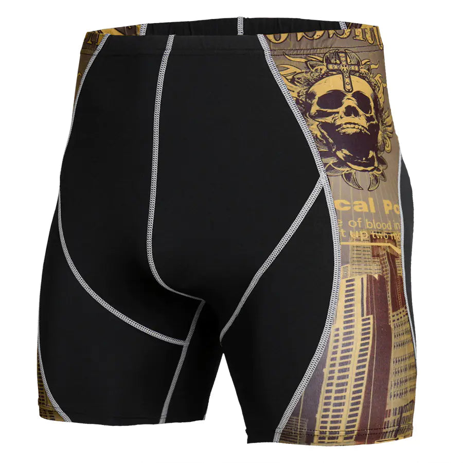 Men's Athletic Quick Dry Compression Shorts With Print