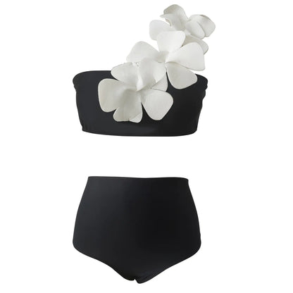 Women's Flower Bandeau Brazilian Bikini Set