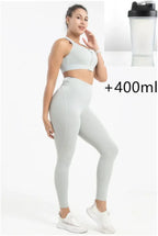 Seamless Wireless Push Up Sports Bra With A Bottle