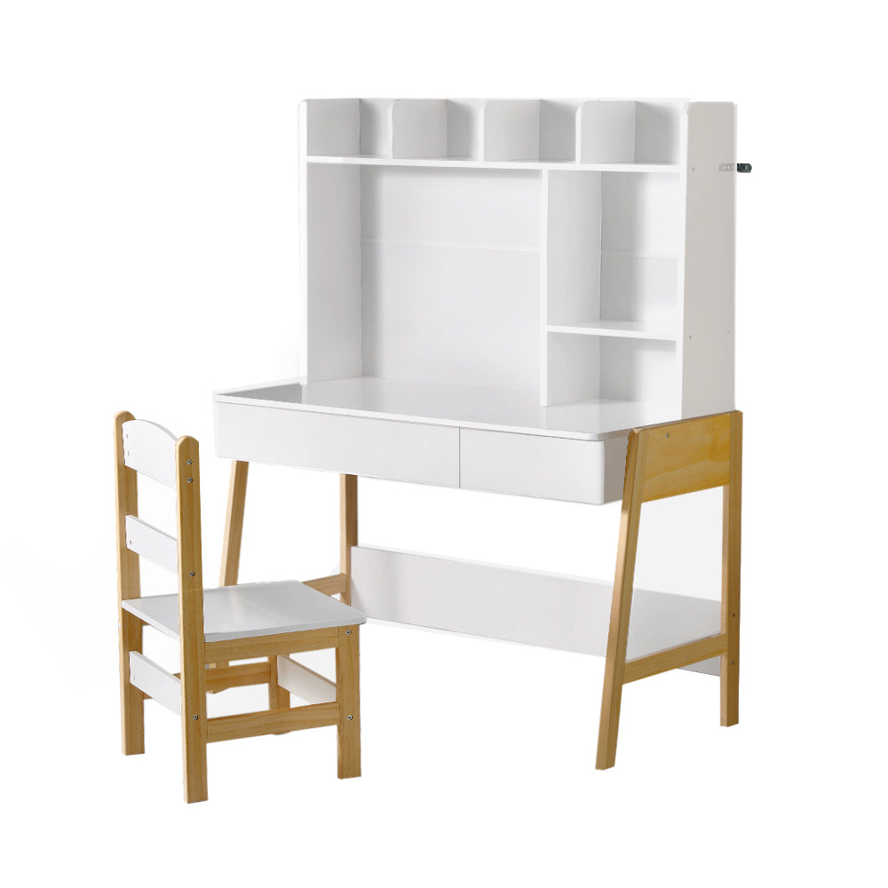 Keezi 2PCS Kids Table and Chairs Set Study Activity Toys Storage Desk Drawer Main image