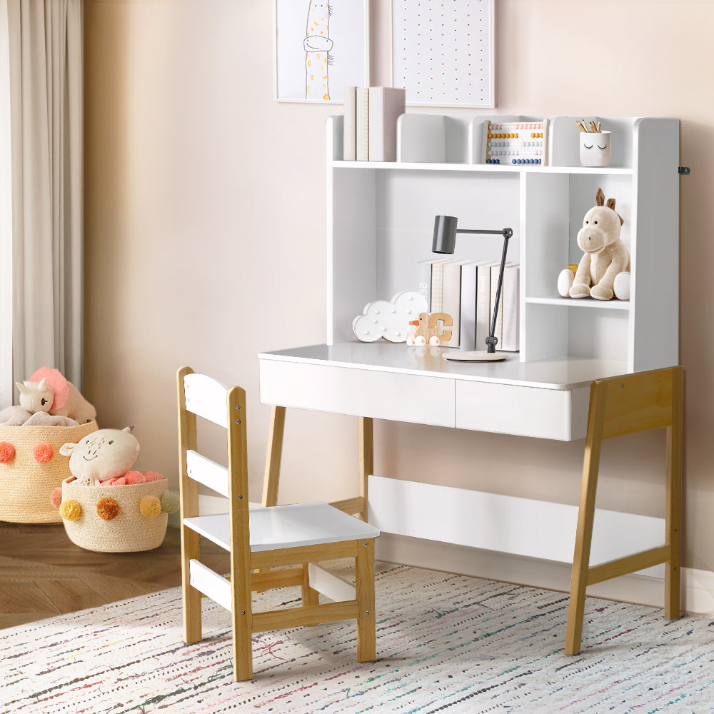 Keezi 2PCS Kids Table and Chairs Set Study Activity Toys Storage Desk Drawer Secondary image