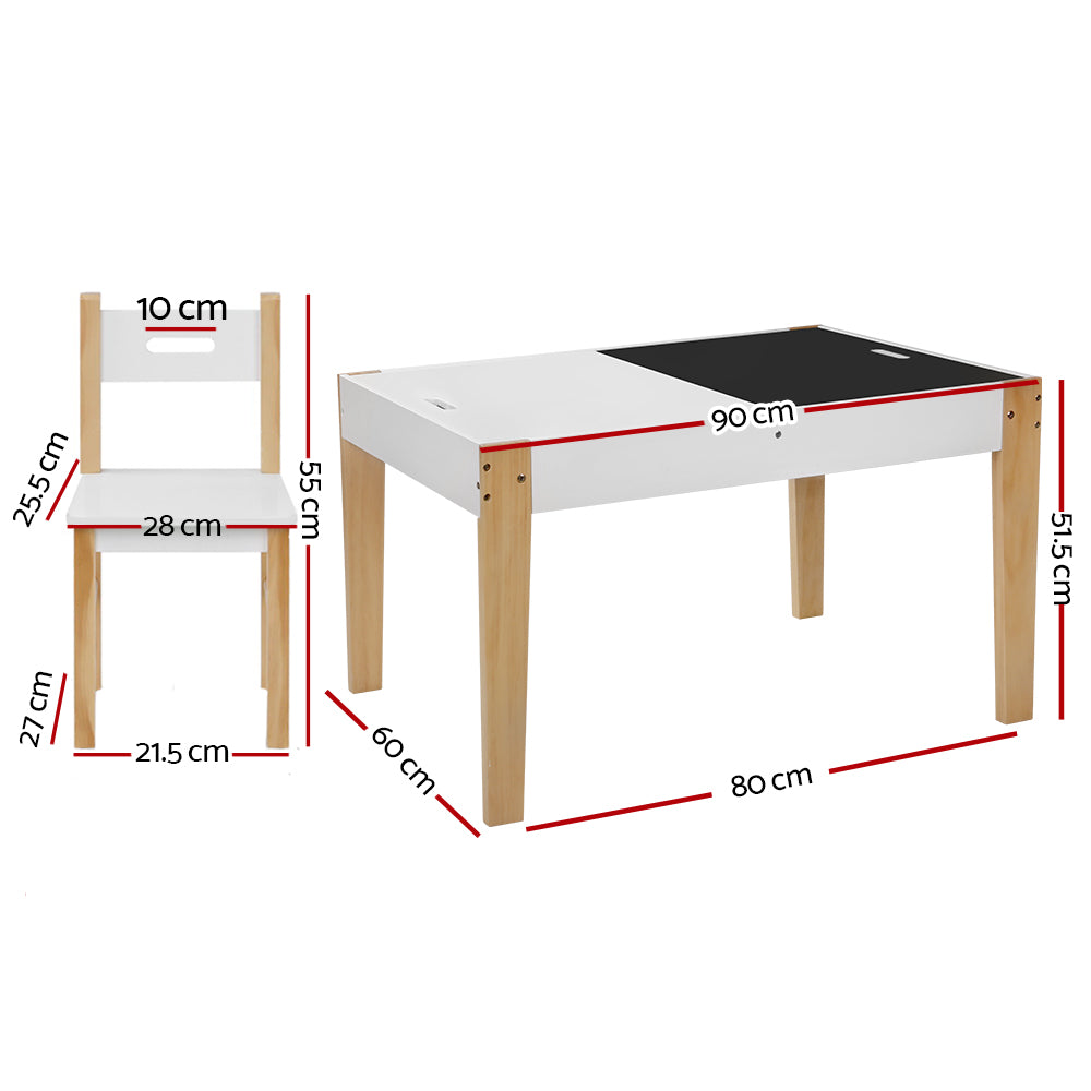 Keezi Kids Table Chair Set Children Storage Study Desk Toy Play Game Chalkboard Secondary image