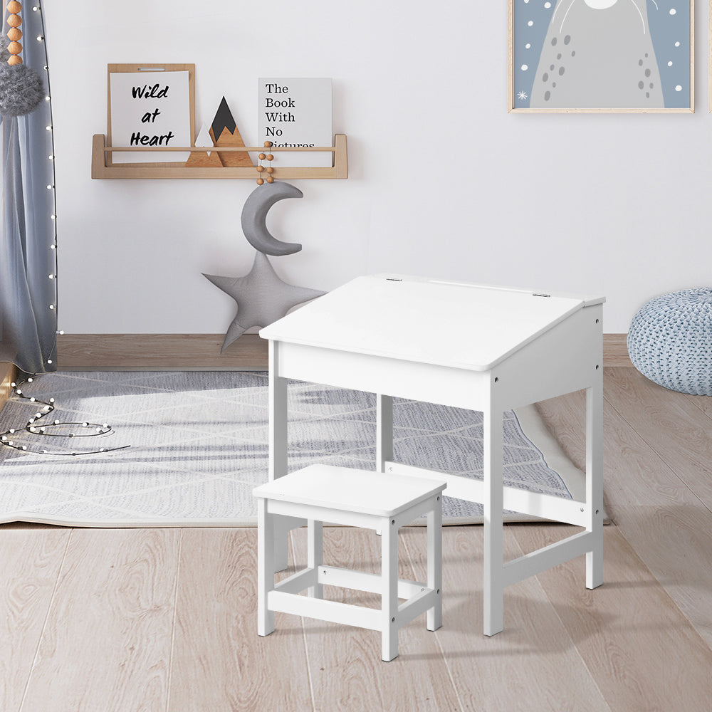 Keezi 2PCS Kids Table and Chairs Set Activity Children Playing Toys Study Desk Secondary image