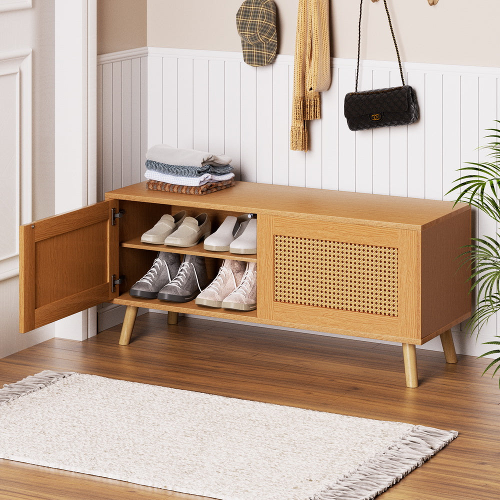 Artiss Shoe Rack Bench Up to 10 Pairs Rattan Starlyn Secondary image