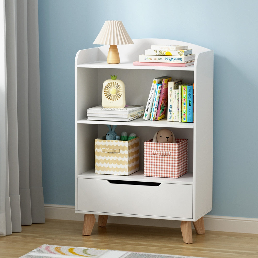 Keezi Kids Bookshelf 3 Tiers Storage Children Bookcase Toys Organiser Drawer Secondary image