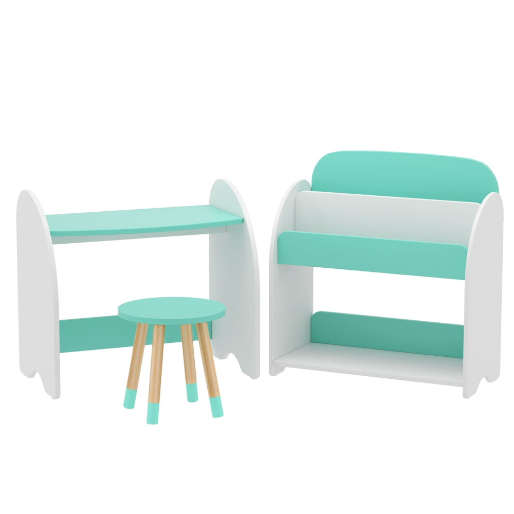 Keezi Kids Bookshelf 2 In 1 Table Chair Set Bookcase Toys Shelves Children Organiser Main image
