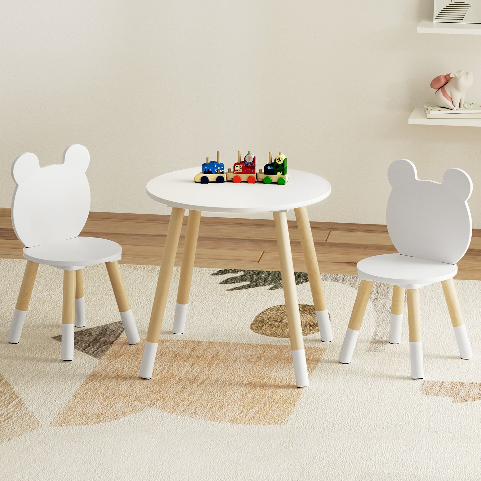 Keezi 3 Piece Kids Table and Chairs Set Activity Playing Study Children Desk Secondary image