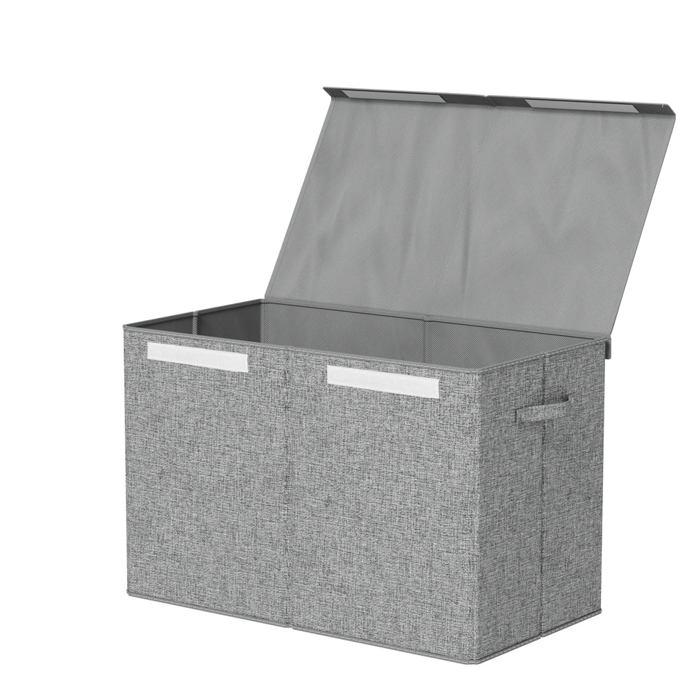 Keezi Large Toy Box Chest Storage with Flip-Top Lid Foldable Organizer Bins Grey Main image