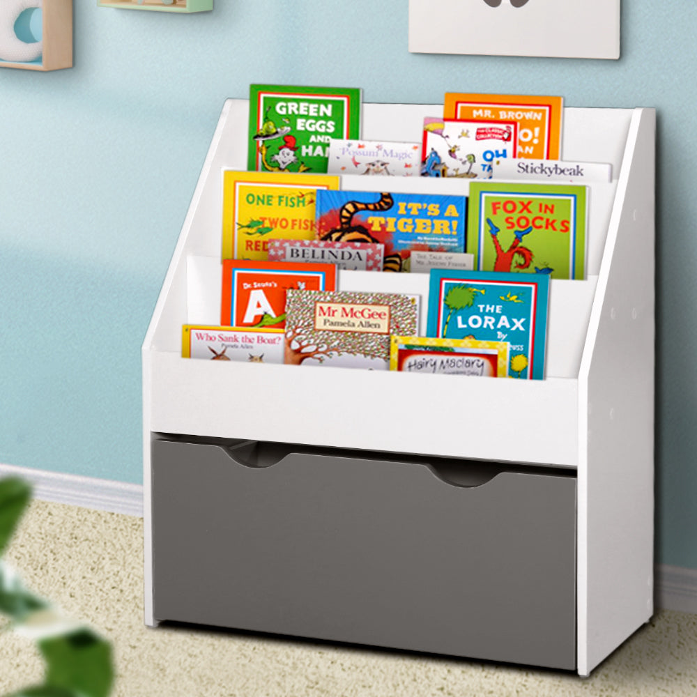 Keezi 3 Tiers Kids Bookshelf Magazine Rack Children Bookcase Organiser Storage Secondary image