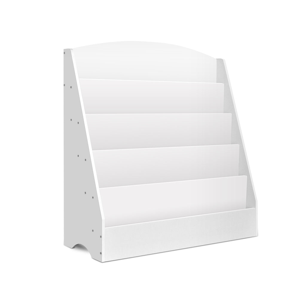 Keezi 5 Tiers Kids Bookshelf Magazine Shelf Organiser Bookcase Display Rack White Main image