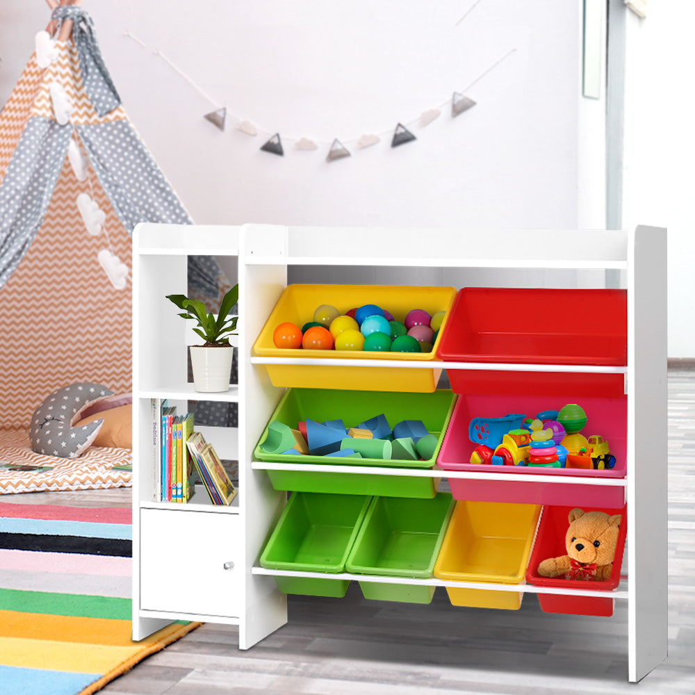 Keezi Kids Toy Box 8 Bins Bookshelf Storage Rack Organiser Toy Display Secondary image