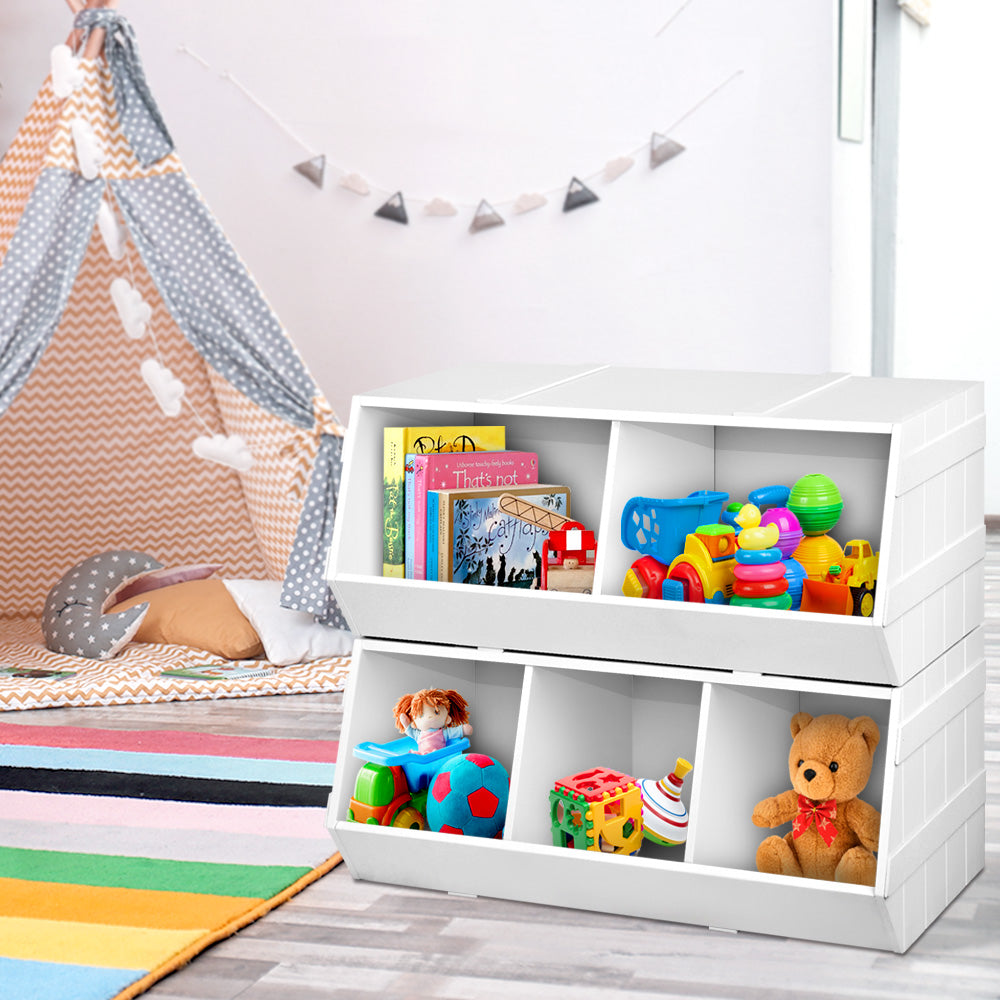 Keezi Kids Toy Box Bookshelf Storage Bookcase Organiser Display Stackable Secondary image