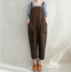 Women's Cotton Linen Overall Jumpsuit