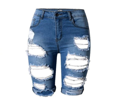 Women's Bermuda Ripped Shorts