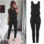 Women's Sleeveless Tie Front Jumpsuit