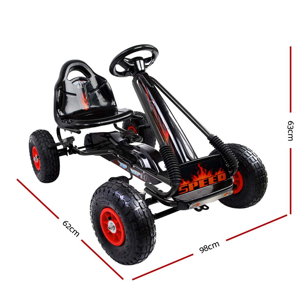 Rigo Kids Pedal Go Kart Ride On Toys Racing Car Rubber Tyre Black Secondary image