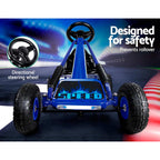 Rigo Kids Pedal Go Kart Ride On Toys Racing Car Rubber Tyre Blue