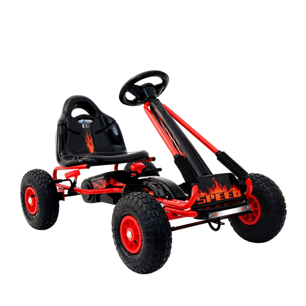 Rigo Kids Pedal Go Kart Ride On Toys Racing Car Rubber Tyre Red Main image
