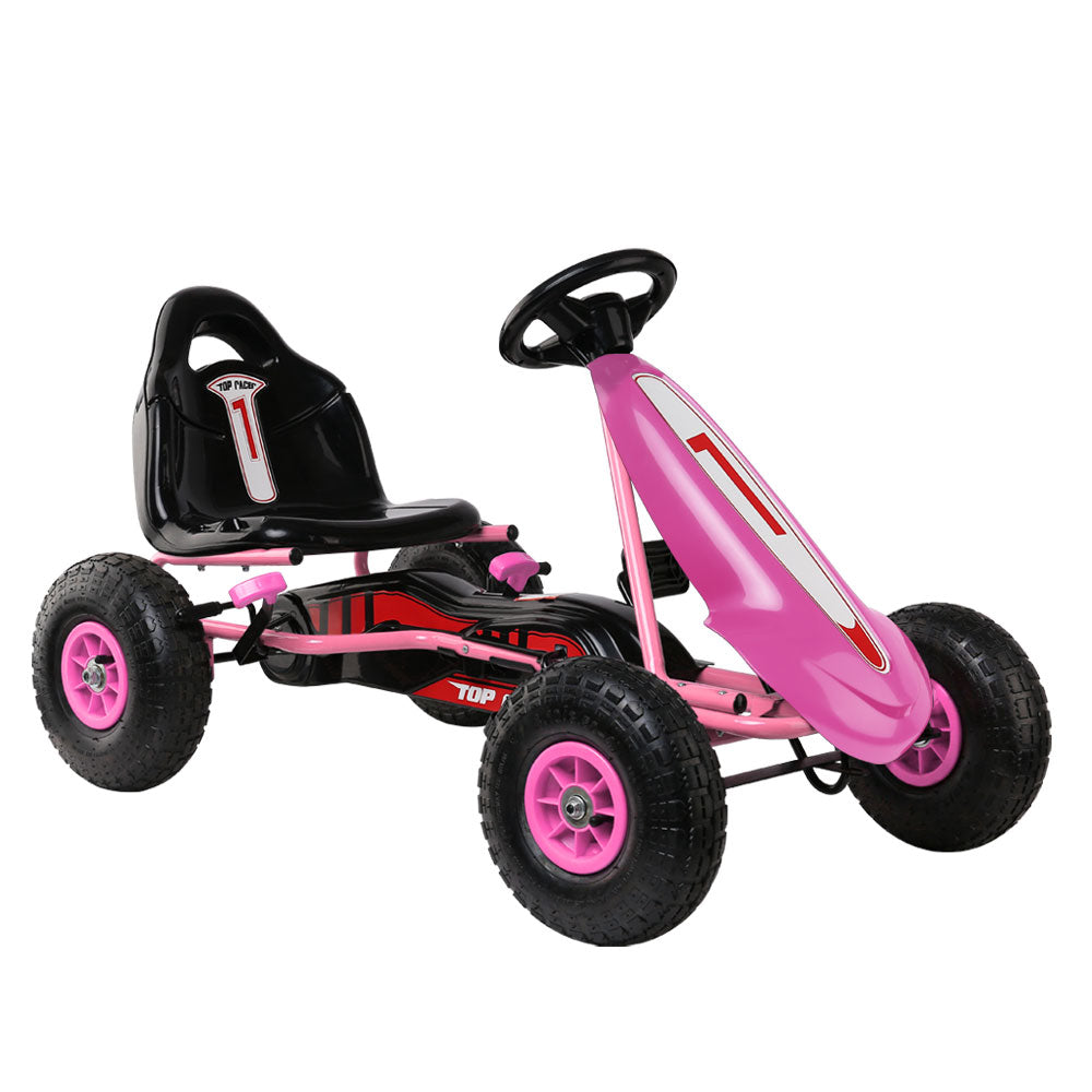 Rigo Kids Pedal Go Kart Ride On Toys Racing Car Adjustable Seat Pink Main image
