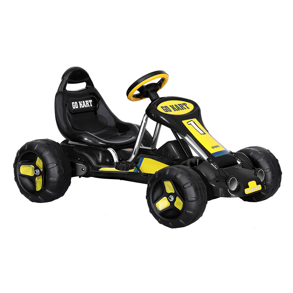Rigo Kids Pedal Go Kart Ride On Toys Racing Car Plastic Tyre Black Main image