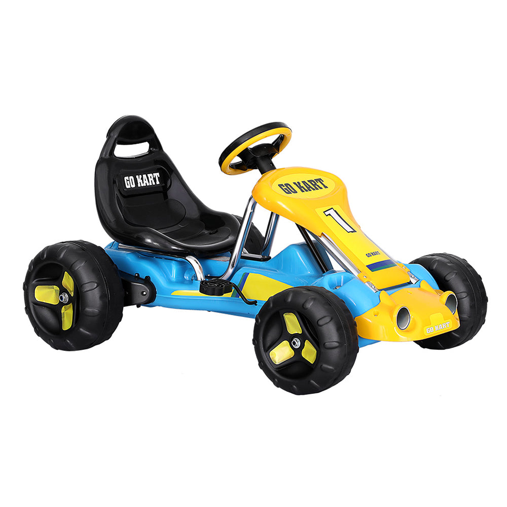 Rigo Kids Pedal Go Kart Ride On Toys Racing Car Plastic Tyre Blue Main image
