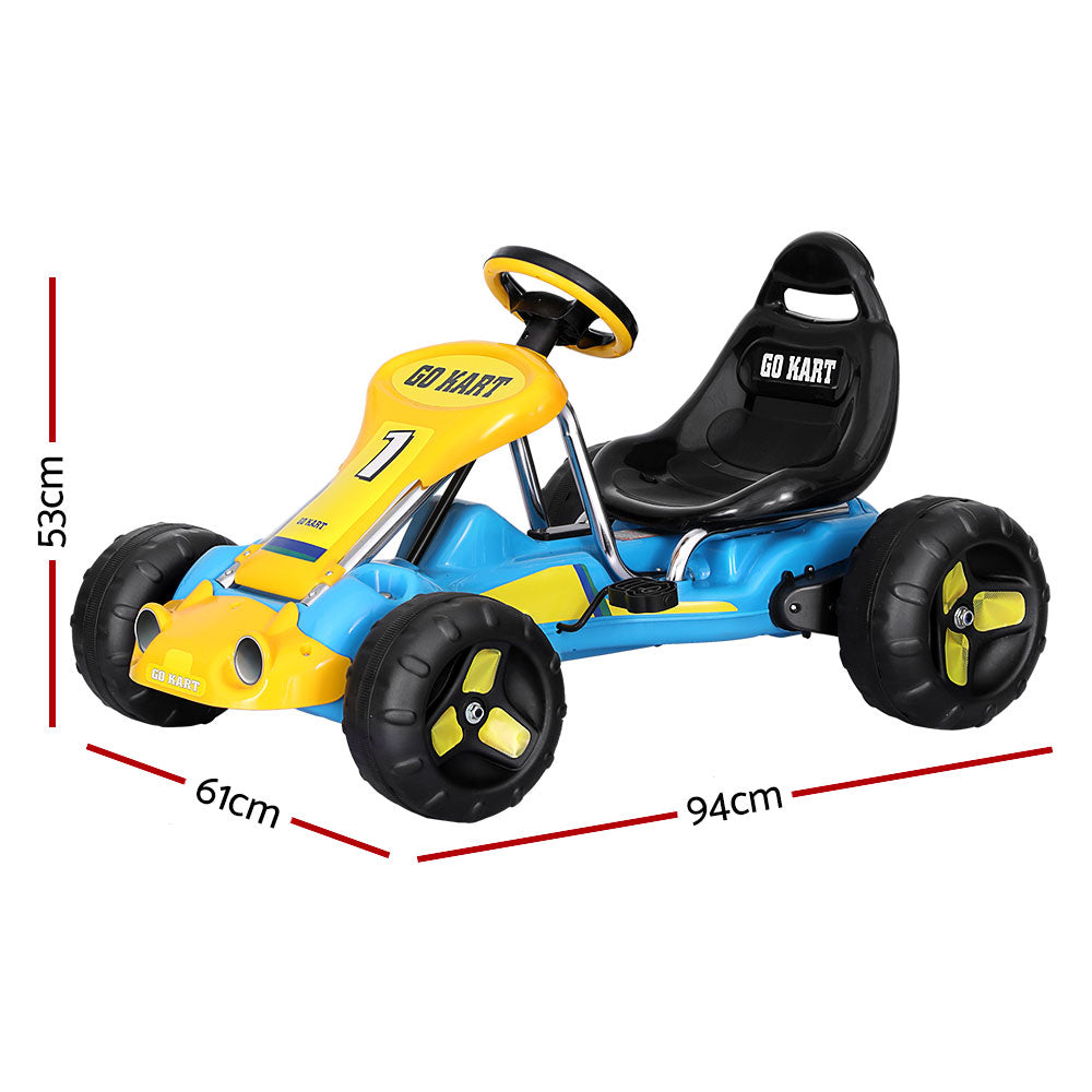 Rigo Kids Pedal Go Kart Ride On Toys Racing Car Plastic Tyre Blue Secondary image